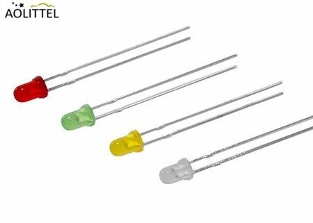 diodes électroluminescentes embrochables claires blanches ultra lumineuses LED du couvercle rond LED RVB de 3mm