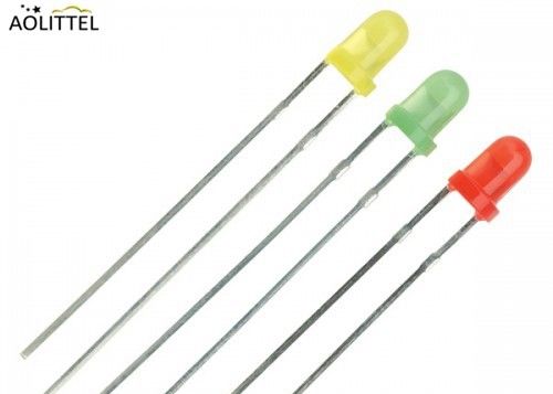 diodes électroluminescentes embrochables claires blanches ultra lumineuses LED du couvercle rond LED RVB de 3mm