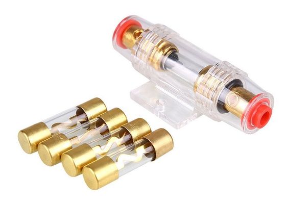 Fusible automatique stéréo automatique du tube de verre AGU 10x38mm d'élément de forme de l'amplificateur audio S de véhicule de voiture 10-80A 32VDC avec de l'or plaqué