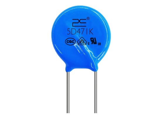 L'UL a approuvé varistance passager d'amortisseurs de montée subite de ZNR 05D471K 5mm 470V 300VAC 385VDC 800A 0.1W 21J