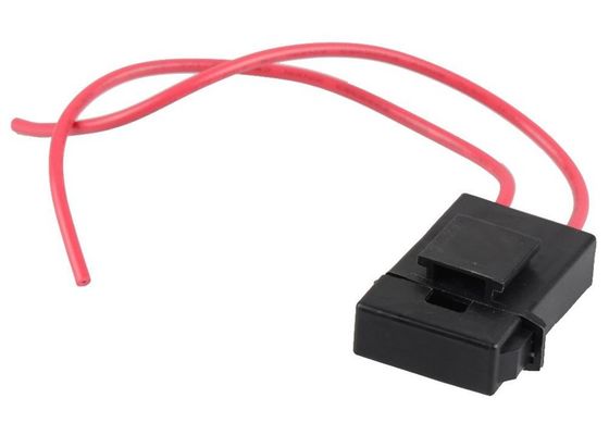 Boîte automatique intégrée carrée en plastique MT205 de support de fusible de câble par chapeau de Shell de noir rouge de fil pour le mini fusible de lame de voiture