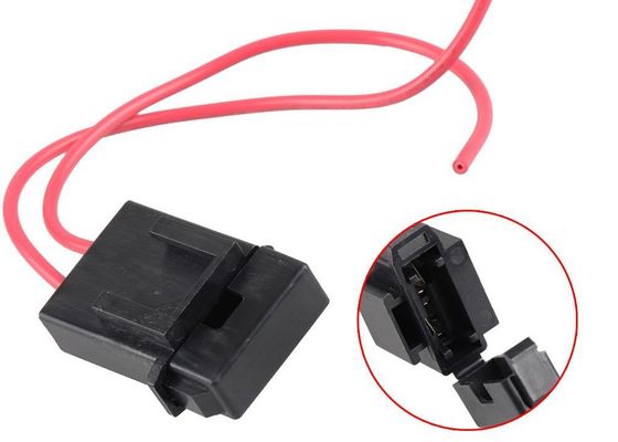 Boîte automatique intégrée carrée en plastique MT205 de support de fusible de câble par chapeau de Shell de noir rouge de fil pour le mini fusible de lame de voiture