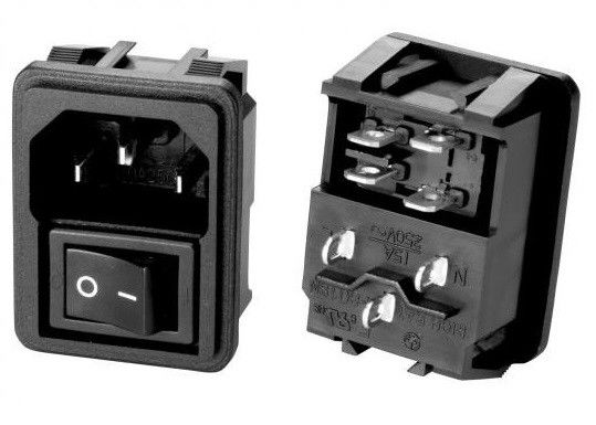 Bâti femelle de vis à C.A. des prises 15A 250V du CEI 60320 C14 3PIN de prises électriques de courant alternatif avec le commutateur MARCHE-ARRÊT
