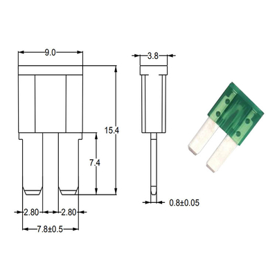 MICRO2 Fuseaux de lame automobile 32V 10A Rouge Pour Ford adaptateur de robinet Mini porte-fuseau de lame