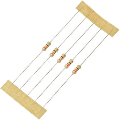 Le film miniature de carbone de CFR a fixé la résistance 0.5W 1WS 330R 5% 350V 9032 3.2x9mm kaki à sorties axiales