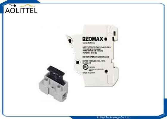 Support PVRH1U de fusible de bâti de rail de Polonais 30A du coffre-fort 1 de puissance pour le fusible à cartouche solaire de picovolte de tube en céramique 1000VDC