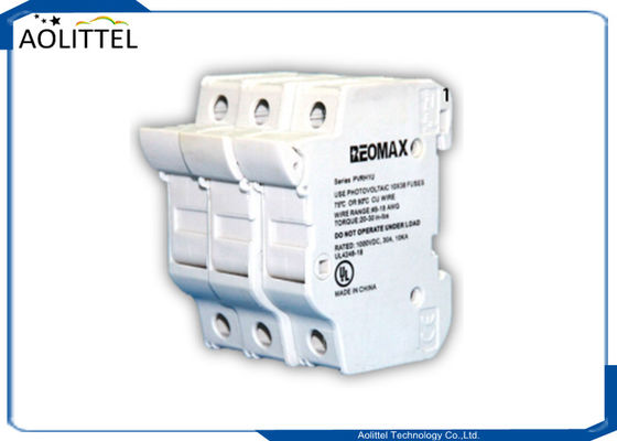 Support PVRH1U de fusible de bâti de rail de Polonais 30A du coffre-fort 1 de puissance pour le fusible à cartouche solaire de picovolte de tube en céramique 1000VDC
